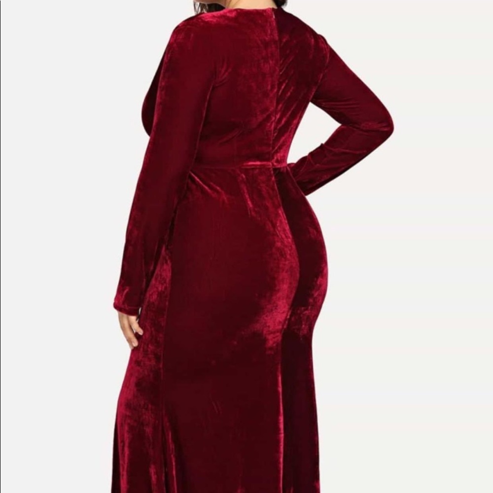 Ruby Velvet Formal Bawdy Dress 3x tag • USA sz18 - Picture 3 of 4